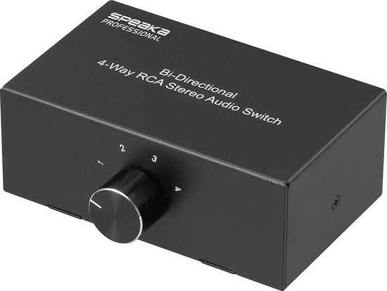 SpeaKa Professional SP-AS-500 Cinch-audio-switch 4 poorten Met metalen behuizing van SpeaKa Professional