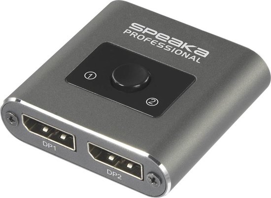 SpeaKa Professional SP-BDS-250 2 poorten DisplayPort-switch UHD 8K @ 60 Hz, UHD 4K @ 120 Hz van SpeaKa Professional