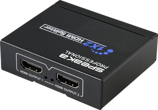 SpeaKa Professional SP-HDS-110 1 + 2 poorten HDMI-splitter 3840 x 2160 Pixel Zwart van SpeaKa Professional