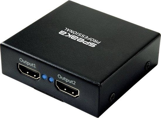 SpeaKa Professional SP-HDS-220 1 + 2 poorten HDMI-splitter Ultra HD-geschikt 3840 x 2160 Pixel Zwart van SpeaKa Professional