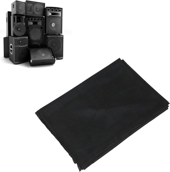 Speaker Grill Cloth Polyester Breathable Speaker Mesh Fabric Protector Soft Comfortable for Speaker and Breathable 140x91cm (Black)