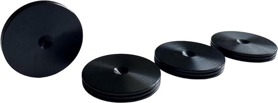 Speaker Pads - Voetjes Dempers - Geluid Verbeteren - Aluminium Zwart Geanodiseerd - 40mm Diameter - Zwart