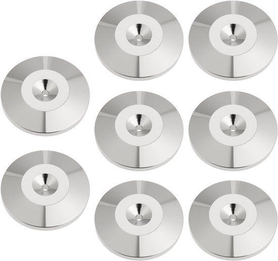 Speaker Spike Protector Pads - Vloerbescherming - Speaker - 8 Stuks - Zilver - Speakervoeten - Geschikt voor - 25mm x 5mm Dikke