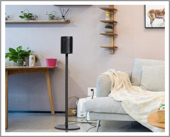 Speaker Stand for SONOS ONE and SONOS PLAY:1 - Standard Height 715mm - Integrated Cable Routing - 3kg Load Capacity - Black speaker stands for table monitor van Vogel's