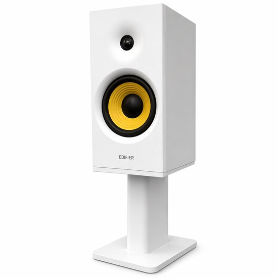 Speaker Stand Voor Edifier R1080BT - Desktop Speaker Standaard - Verhoogde Audio Positionering 16 CM - Compact Bureau Design - Kabelmanagement - Stabiele Voet - Minimalistisch Interieur Accessoire - Wit van Merkloos