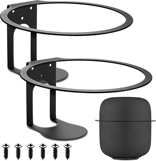 Speaker Wandbeugels - HomePod - Standaarden - Metalen Ronde - Slimme Audio Beugels - Thuisdecoraties - Zwart van Merkloos