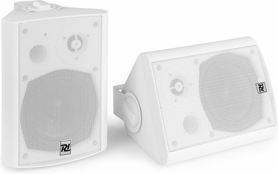 Speakerset Bluetooth - Power Dynamics DS65MW - Met mp3 speler en muurbeugels - Wit