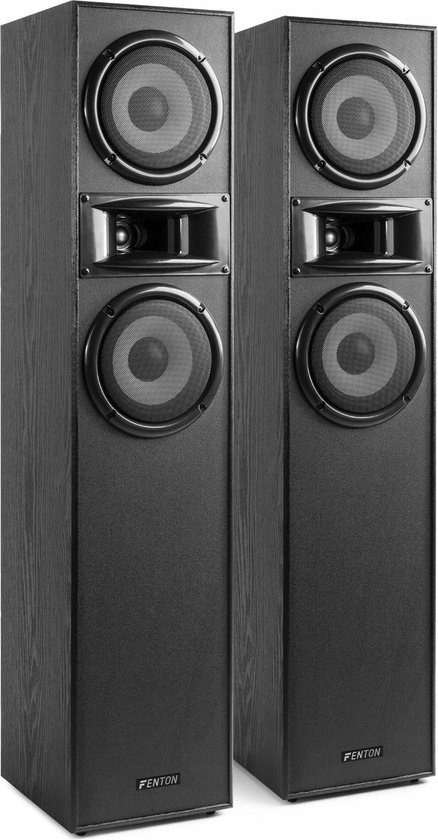 Speakerset - Fenton SHF700B hifi speakers 400W zuil luidsprekers met 2x 6,5 inch woofer - Zwart van Fenton