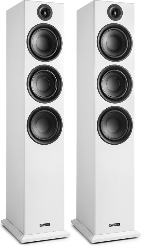 Speakerset - Fenton SHF80W stijlvolle high-end hifi speakers 500W met 3x 6.5 inch woofers - Wit van Fenton