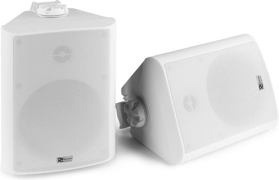 Speakerset, geschikt voor buiten - Power Dynamics BC50V witte speakerset voor 100V systemen en 8 Ohm - 120W van Power Dynamics