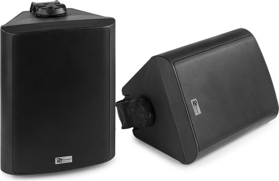 Speakerset, geschikt voor buiten - Power Dynamics BC50V zwarte speakerset voor 100V systemen en 8 Ohm - 120W van Power Dynamics