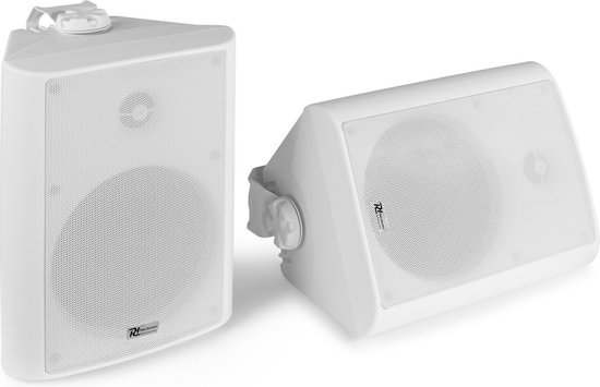 Speakerset, geschikt voor buiten - Power Dynamics BC65V witte speakerset voor 100V systemen en 8 Ohm - 150W van Power Dynamics