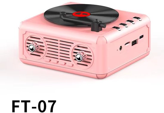 Speler - cd-speler, draagbare geluidsluidspreker Bluetooth-compatibel, TF-kaarten of USB-drives voor buitenbijeenkomsten of reizen (roze)