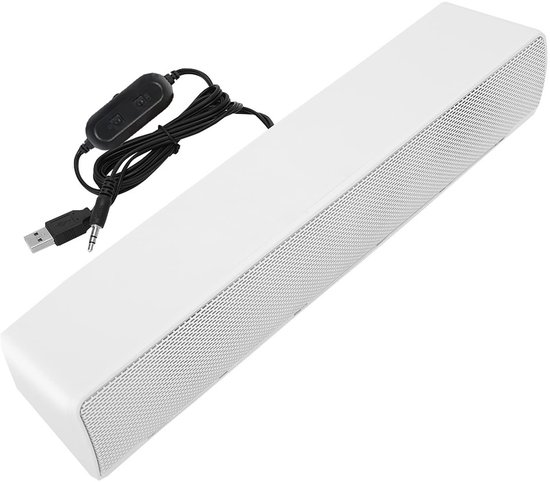 SPHProducts - PC Soundbar-luidsprekers - Gaming-luidsprekers - Surround-stereo geluid - Wit - Muziekspeler - Voor pc en mobiele telefoons van Merkloos