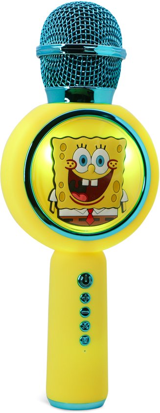 Sponge Bob - draadloze karaoke microfoon voor kinderen - oplichtend LED display - speaker - stemvervorming