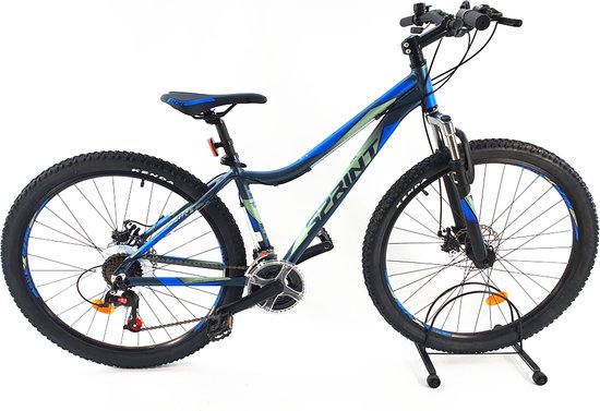 Sprint Hunter - Mountainbike - 27.5 inch - Fiets met 21 versnellingen Shimano - Blauw - Framemaat: 40 cm van SPRI