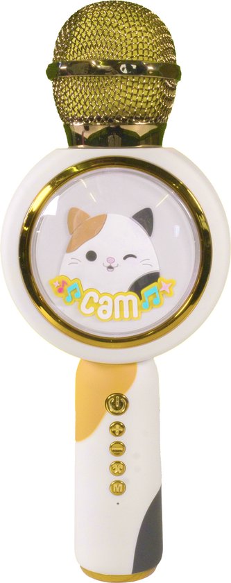 Squishmallows - Cam - draadloze karaoke microfoon voor kinderen - oplichtend LED display - speaker - stemvervorming