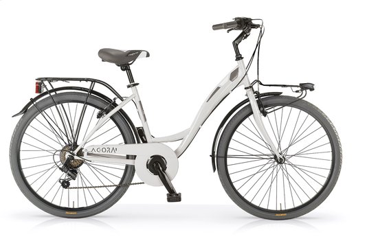 Stadsfiets Unique 28 inch - Met 6 versnellingen - Damesfiets - Framemaat 46 cm - V-brakes en remgrepen - Cream van Unique