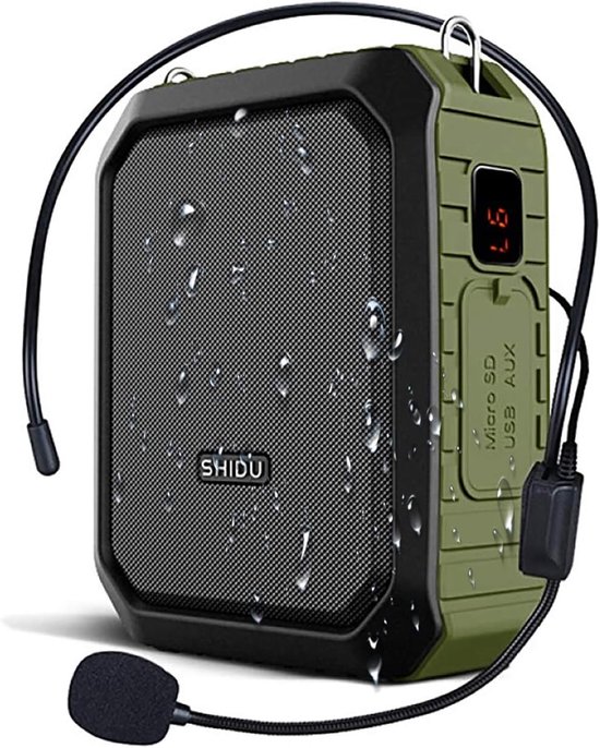 Stemversterker met Microfoon – Bluetooth Speaker 18W – Waterdicht IPX5 – 12 uur batterij