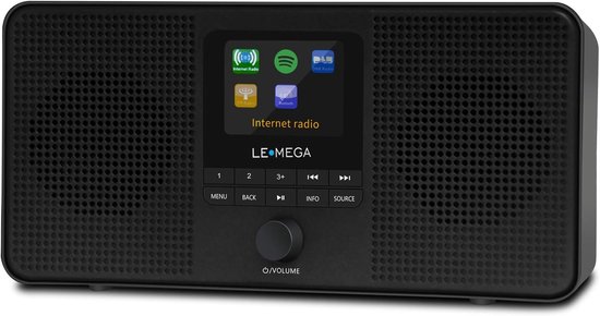 Stereo Internetradio - Digitale Radio - Muziek Streaming - Spotify Connect - 23.5 x 11.5 x 7.7 cm - Zwart