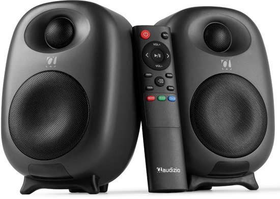 Stereo set - Audizio RS60 HiFi speakers - Boekenplank speakers - Bluetooth - Donkergrijs - 120W van Audizio