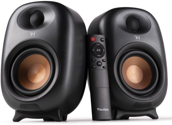 Stereo set - Audizio RS80 HiFi speakers - Boekenplank speakers - Bluetooth - Donkergrijs - 160W van Audizio