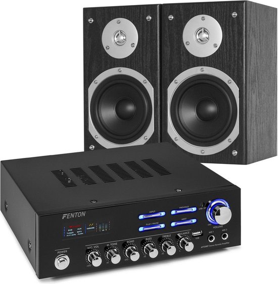 Stereo set - Fenton Bluetooth karaoke stereo set met versterker en speakers - 120W van Fenton
