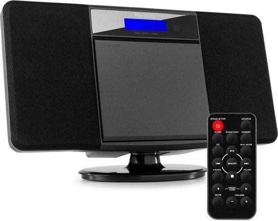 Stereo Set met CD-Speler en FM Radio - Audizio Nimes - USB - MP3 - Bluetooth - 50 W - Zwart van Merkloos