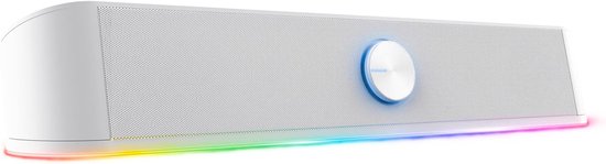 Stereo Soundbar - PC Speaker - Muziek Films Games - RGB Verlichting - 12W - Wit