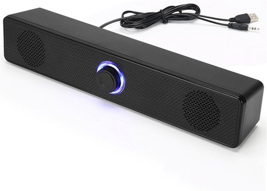Stereo USB computerluidsprekers met 3,5 mm AUX - desktop soundbar