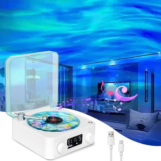Sterrenhemel projector met bluetooth-luidspreker en witte ruis timer van Merkloos