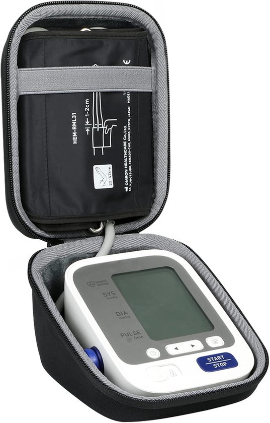 Stevige reiskoffer geschikt geschikt voorr de Omron M3 mini elektronische bloeddrukmeter (alleen de koffer, de bloeddrukmeter zelf niet inbegrepen).
