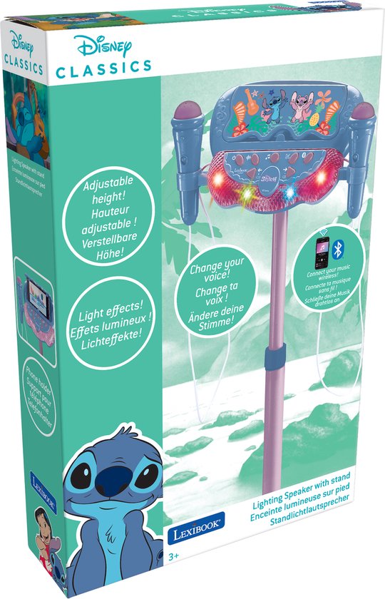 Stitch Verstelbare Standaard met 2 Microfoons met Stemeffecten, Verlichting, Luidspreker, Bluetooth