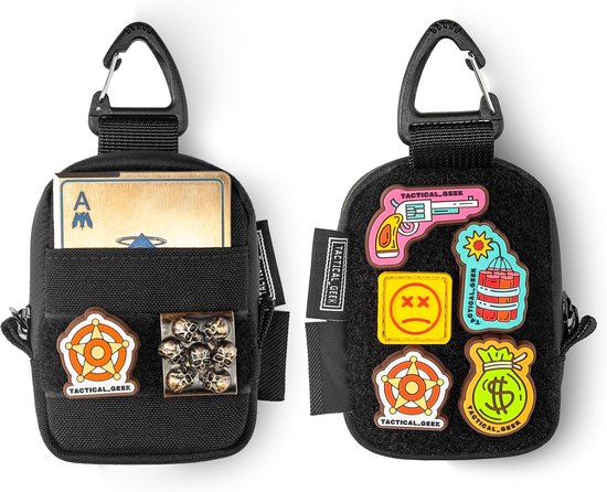 Storage A6 EDC-multifunctionele tas in mini-formaat, mini-portemonnee met individuele karabijnhaak, EDC-tas-organizer in miniformaat, sleutel-heuptas voor dagelijks gebruik, zwart