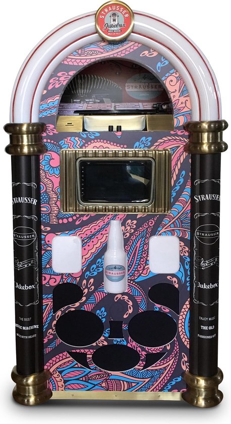 Strausser Jukebox Pink / Blue Flowers