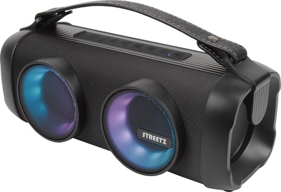 Streetz Bluetooth Boombox - Draagbare Speaker - Led-verlichting - Zwart van Streetz