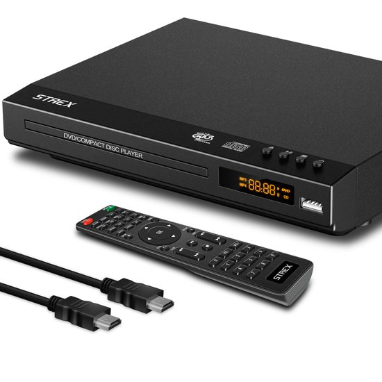 Strex DVD Speler met HDMI - Regio Vrij - USB / RCA en Afstandsbediening - Full HD 1080p