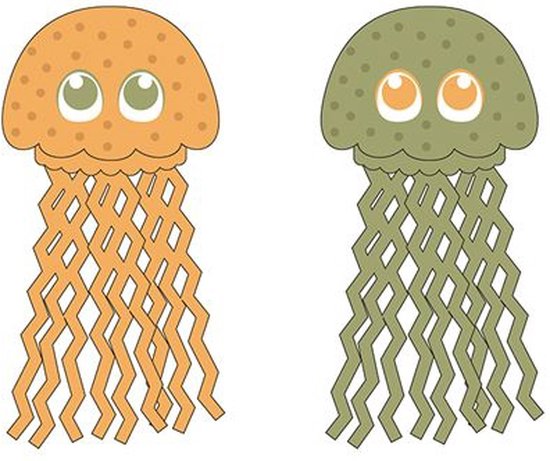 SunnyLIFE S22JELLK Jellyfish Bath Sq Org/SIL Quallen Badespielzeug orange/Silber 2er Set, Mehrfarbig van Sunnylife