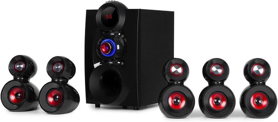 Surround Luidsprekersysteem - 5.1 Audiosysteem - Film en Muziek - Balanced Sound Concept - 190 Watt RMS - Zwart van Merkloos