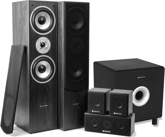 Surround set home cinema 5.0 - Fenton 1150 Watt met 200 Watt actieve 8'' subwoofer - Zwart van Fenton