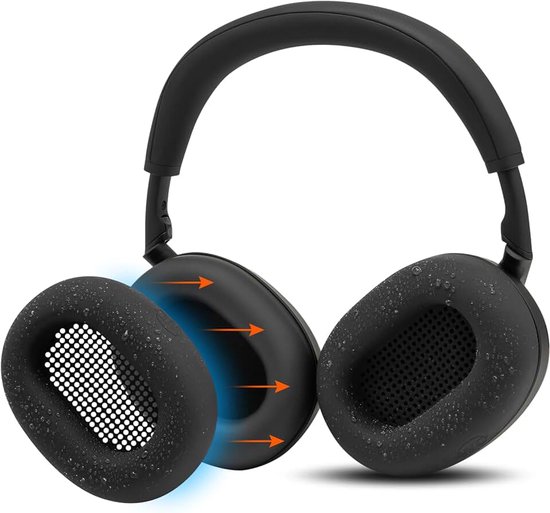 SweatZ XM6 – Gepatenteerde siliconen oorkussen-zweethoesjes compatibel met Sony WH-1000XM6 van Wicked Cushions | Past niet op WC PadZ XM6 XL | Zweetbestendig & wasbaar | Black
