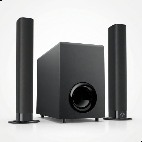 SyncGear 2-in-1 Soundbar met Subwoofer - 130W - Bluetooth 5.3 - HDMI ARC - 2.1 Surround Systeem van Merkloos