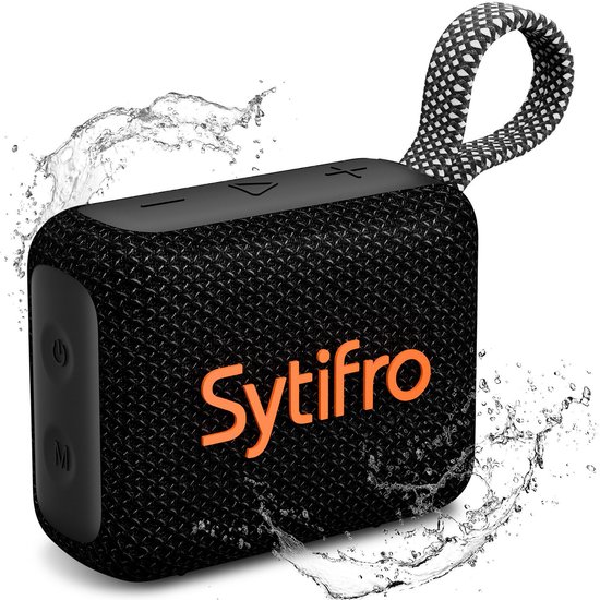 SYTIFRO Draagbare Bluetooth Speaker - 10 uur lang muziek luisteren - Extra Bass - Bluetooth-luidspreker binnen en buiten - Zwart van Merkloos
