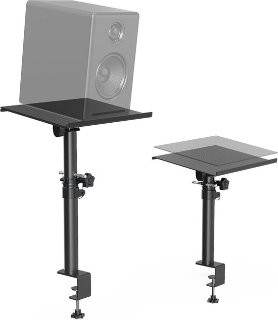 Tafelluidsprekerstandaard - Verstelbare luidsprekerstandaard met bureauklem - Zwart - Tot 30 kg/pc van Merkloos