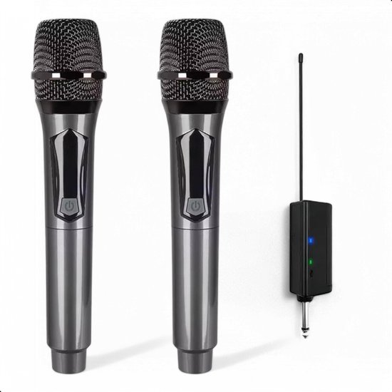 Tech Essentials Draadloze Microfoon - 2 Stuks - USB-C Oplaadbaar - Extra bereik - Karaoke - ASMR - Studio - Geschikt Voor Partybox - 3.5-6.3mm Jack