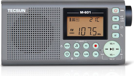 Tecsun M601 FM radio met recorder - bluetooth en audio speler van Tecsun