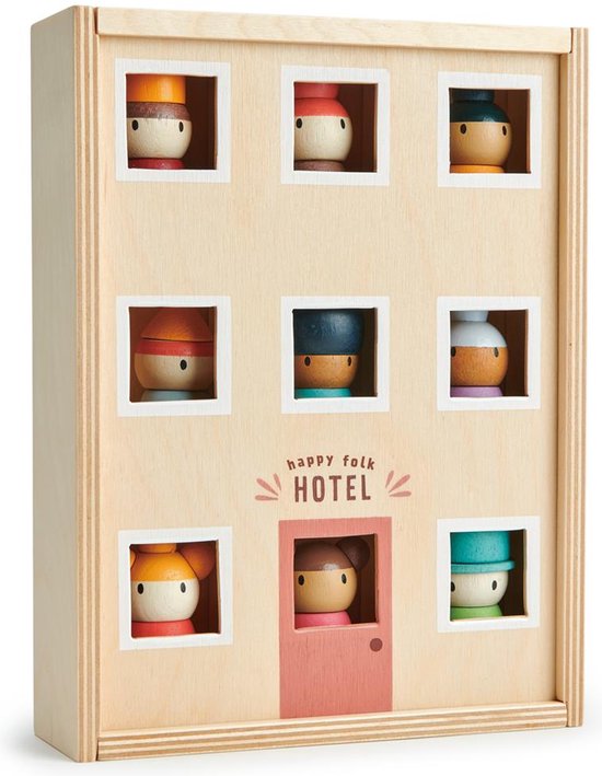 Tender Leaf Toys Speelset Happy Folk Hotel Junior Hout 10-delig van Tender Leaf Toys