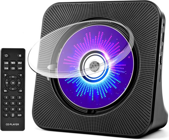 TENZHVXI - Cd-speler - Draagbare Cd-speler Met Bluetooth - Verticale Desktopontwerp/Lcd-scherm/HiFi-luidsprekers - 1 Stuk - Zwart van Merkloos