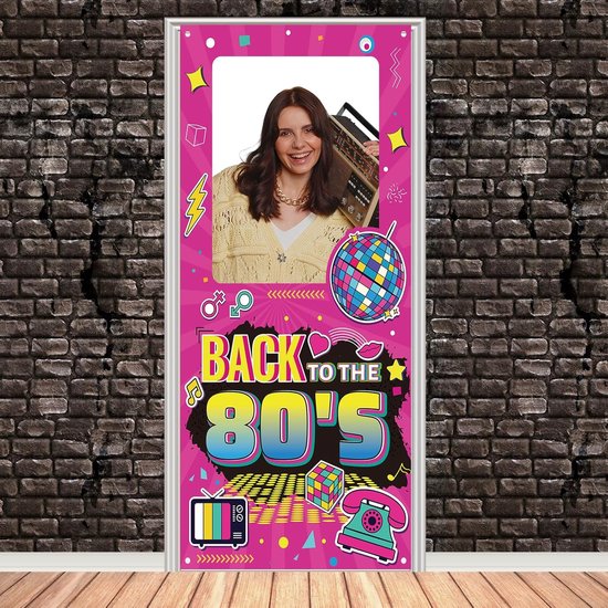 Terug Naar de Jaren 80 Fotoachtergrond, 180x90cm Retro Disco Themafeest Achtergrond Decoratie Kleurrijke Verjaardag Fotohokje Frame Achtergrond voor Retro Disco Rock Hip Hop Feestbenodigdheden van Merkloos	