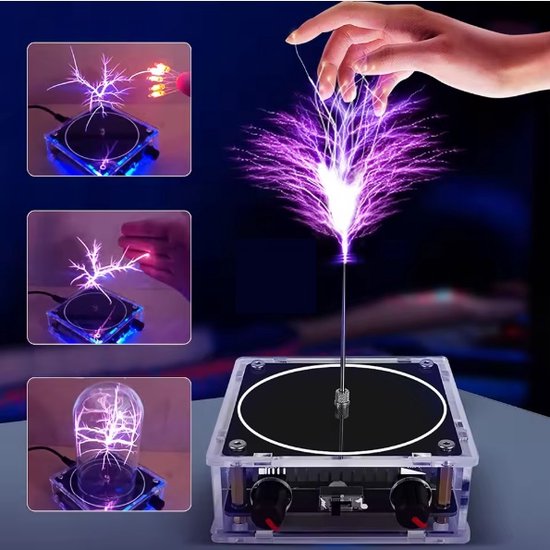 Tesla Coil multifunctioneel | Tesla Music Tesla Coil -luidspreker | bluetooth speaker Tesla Coil | draadloze transmissieverlichting, experimentele producten voor wetenschap en onderwijs | Musical Tesla Coil Arc Plasma Speaker, Bluetooth van Merkloos
